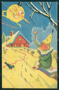 Child paper moon toasting postcard cartolina KS3869 – fronte