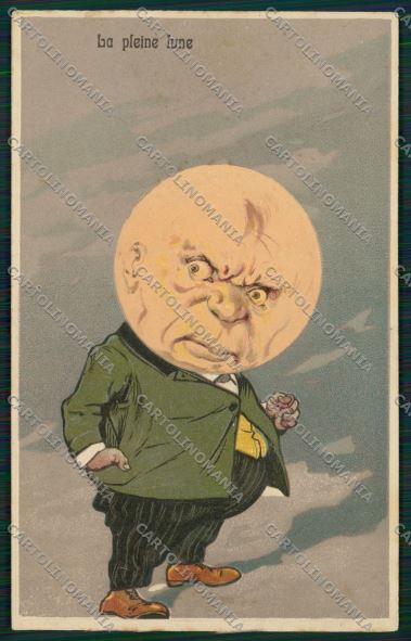 Dressed paper moon relief postcard PFB cartolina KS3886 – fronte