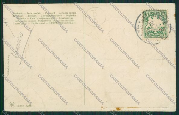 Dressed paper moon relief LITTLE TEAR CREASE PFB postcard cartolina KS3889 – retro