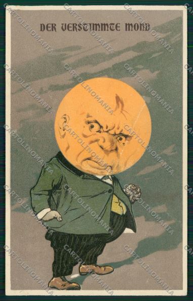 Dressed paper moon relief postcard PFB cartolina KS3890 – fronte