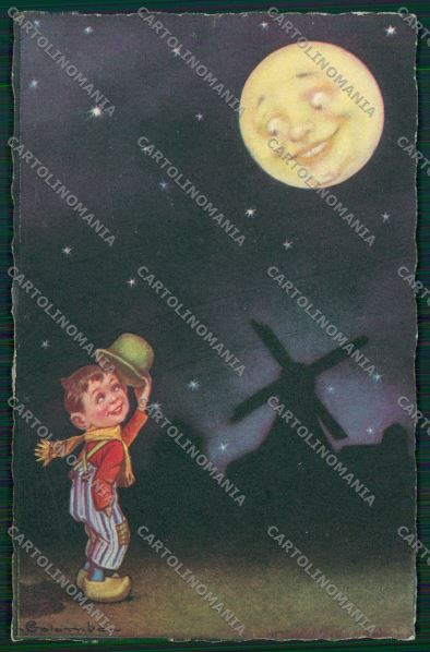 Dutch Child paper moon Colombo PIN HOLE postcard cartolina KS3902 – fronte