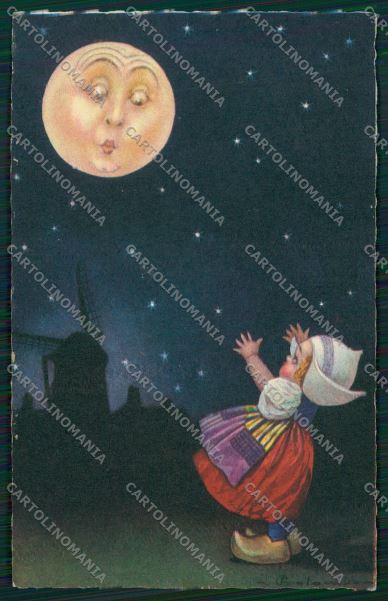 Dutch Child paper moon Colombo postcard cartolina KS3905 – fronte