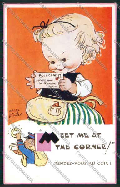 Mabel Lucie Attwell Girl Postman postcard cartolina KS3946 – fronte