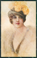 Corbella Glamour Fashion Lady Hat Art Deco serie 2004 postcard cartolina KS3974 – fronte