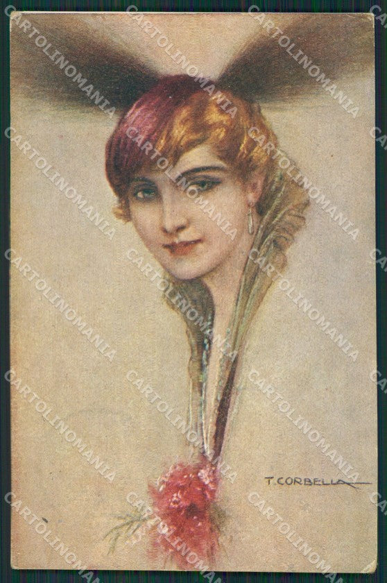 Corbella Glamour Fashion Lady Hat Art Deco serie 118 postcard cartolina KS3976 – fronte