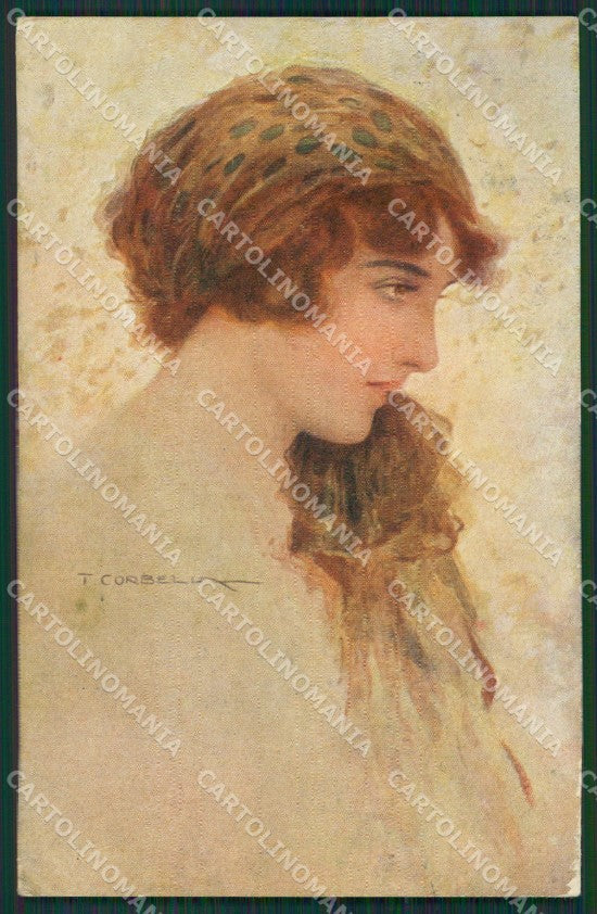 Corbella Glamour Lady Hat Art Deco serie 233 WRINKLES postcard cartolina KS3978 – fronte