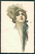 Corbella Glamour Fashion Lady Hat Art Deco serie 118 postcard cartolina KS3987 – fronte