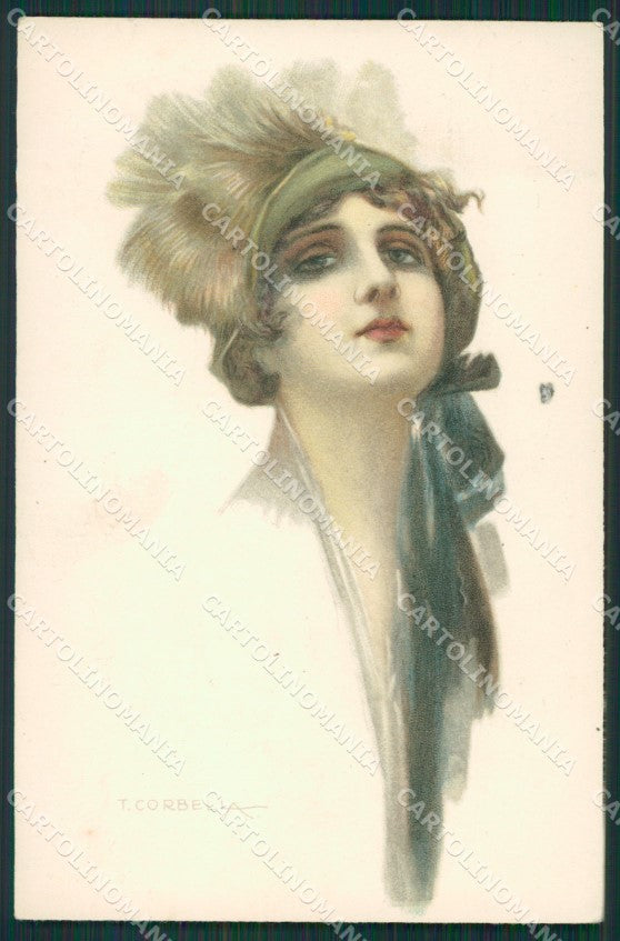 Corbella Glamour Fashion Lady Hat Art Deco serie 118 postcard cartolina KS3987 – fronte