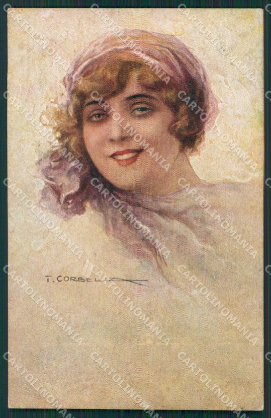 Corbella Glamour Fashion Lady Hat Art Deco serie 233 postcard cartolina KS3989 – fronte