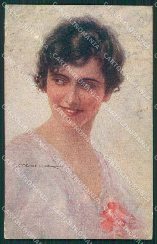 Corbella Glamour Fashion Lady Art Deco serie 232 postcard cartolina KS3990 – fronte
