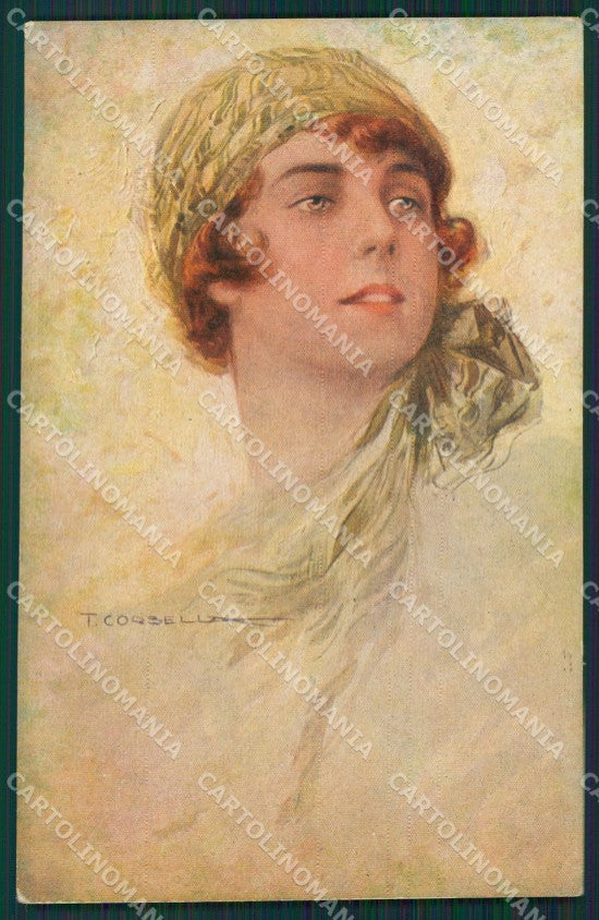 Corbella Glamour Fashion Lady Hat Art Deco serie 233 postcard cartolina KS3997 – fronte