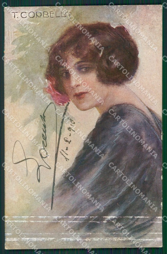 Corbella Glamour Lady Art Deco ABRASA serie 718 postcard cartolina KS4000 – fronte