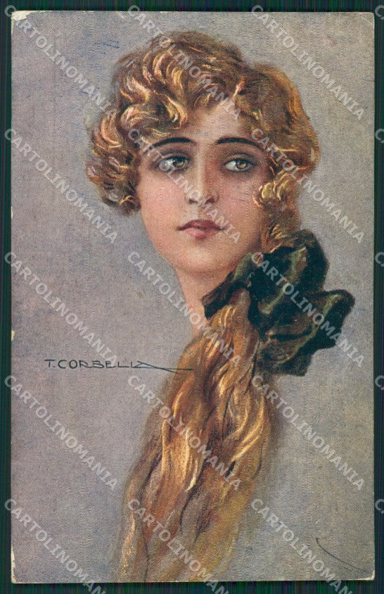 Corbella Glamour Fashion Lady Art Deco serie 281 postcard cartolina KS4004 – fronte