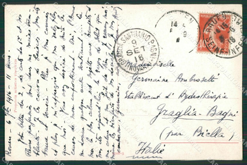 Guerzoni Glamour Venezia Gondola Lady serie 2708 postcard cartolina KS4020 – retro