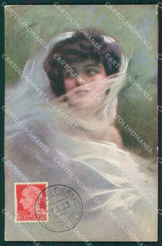 Guerzoni Glamour Fashion Lady Art Deco serie 1023 postcard cartolina KS4030 – fronte