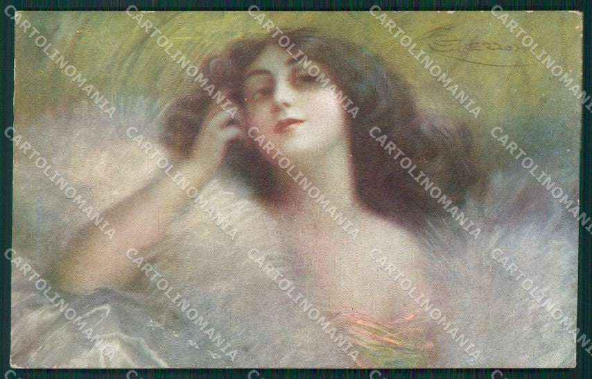 Guerzoni Glamour Fashion Lady Art Deco serie 2688 postcard cartolina KS4052 – fronte