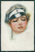 Usabal Glamour Fashion Lady Hat Art Deco serie 3796 postcard cartolina KS4057 – fronte