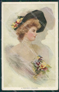 Boileau Glamour Fashion Lady Hat Deco CREASE serie postcard cartolina KS4075 – fronte