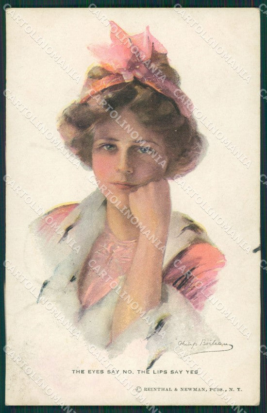 Boileau Glamour Fashion Lady Art Deco postcard serie 287 cartolina KS4076 – fronte