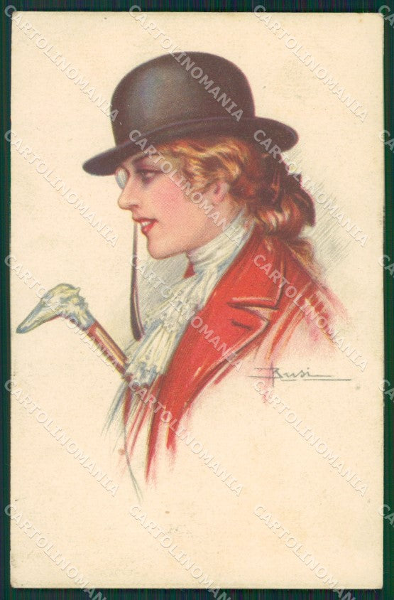 Busi Glamour Fashion Lady Hat CREASE serie 112 postcard cartolina KS4122 – fronte