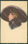 Nanni Glamour Fashion Lady Hat CREASED serie 304 postcard cartolina KS4154 – fronte