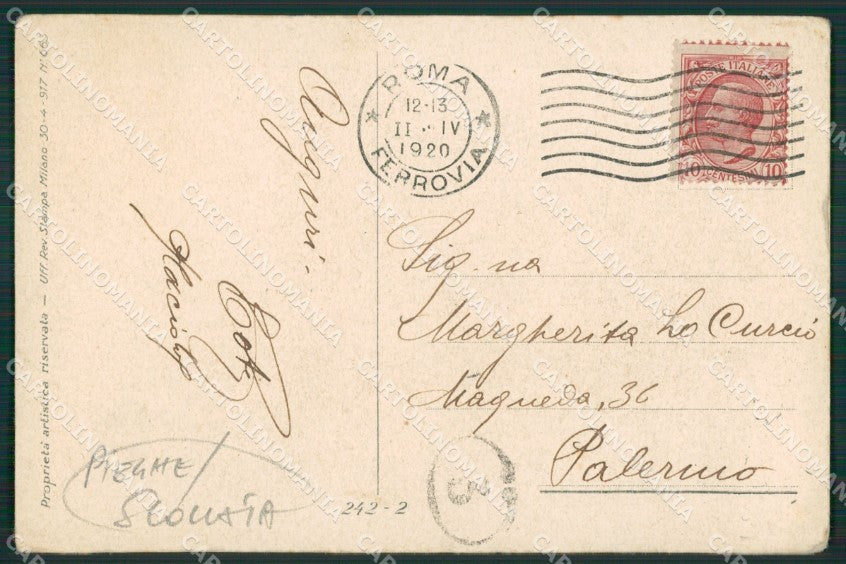 Metlicovitz Glamour Fashion Lady Deco CREASES UNGLUED postcard cartolina KS4238 – retro