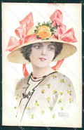 Fornari Glamour Fashion Lady Hat Art Deco postcard cartolina KS4279 – fronte