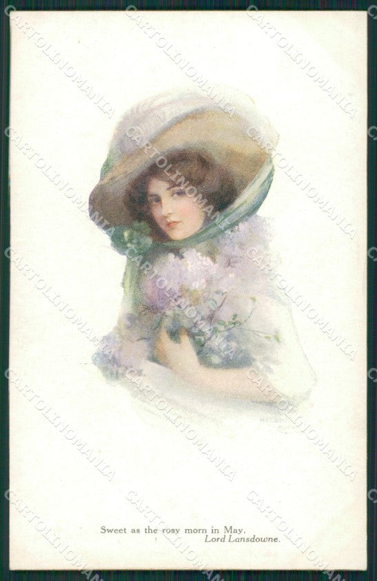Horwitz Glamour Fashion Lady Hat Art Deco postcard cartolina KS4294 – fronte
