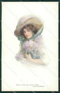 Horwitz Glamour Fashion Lady Hat Art Deco postcard cartolina KS4294 – fronte