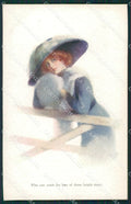 Horwitz Glamour Fashion Lady Hat Art Deco postcard cartolina KS4297 – fronte