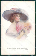 Horwitz Glamour Fashion Lady Hat Art Deco postcard cartolina KS4299 – fronte