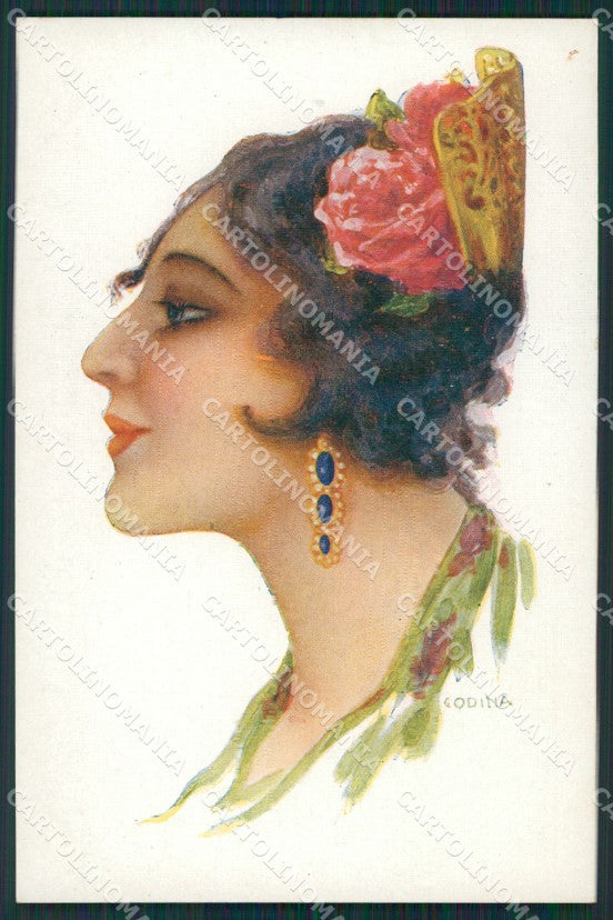 Godina Glamour Fashion Lady Art Deco postcard cartolina KS4339 – fronte