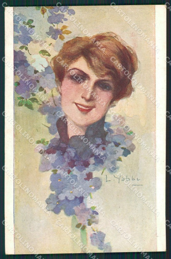 Yobbi Glamour Fashion Lady Art Deco postcard cartolina KS4351 – fronte