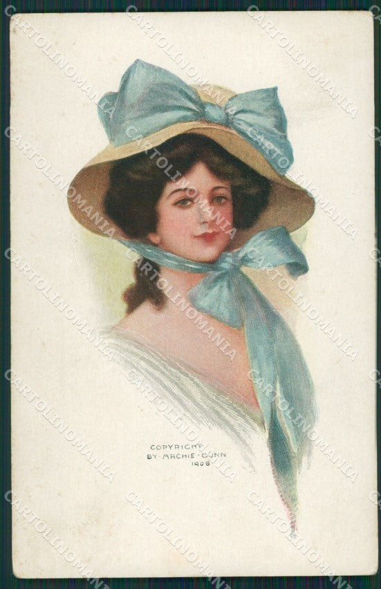 Gunn Glamour Fashion Lady Hat Art Deco postcard cartolina KS4364 – fronte