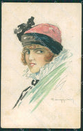 Muggiani Glamour Fashion Lady Hat Art Deco postcard cartolina KS4375 – fronte