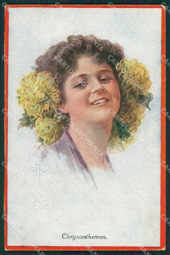Fisher Glamour Fashion Lady Art Deco postcard cartolina KS4383 – fronte