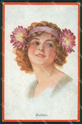 Fisher Glamour Fashion Lady Art Deco postcard cartolina KS4384 – fronte