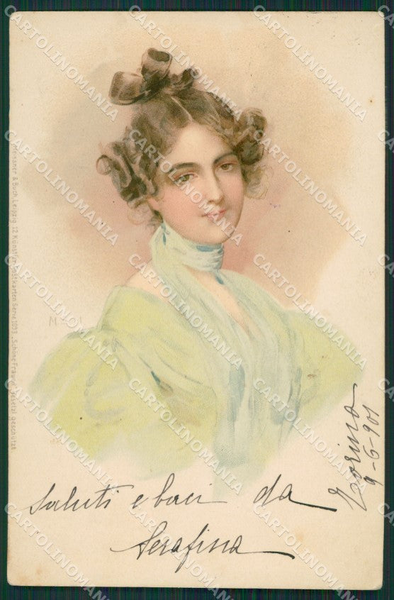 Glamour Fashion Lady Meissner Buch postcard cartolina KS4401 – fronte