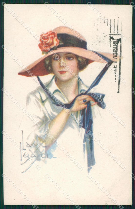 Law Ludson Glamour Fashion Lady Hat Art Deco postcard cartolina KS4404 – fronte