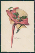 Stanlaws Glamour Fashion Lady Hat Art Deco postcard cartolina KS4431 – fronte
