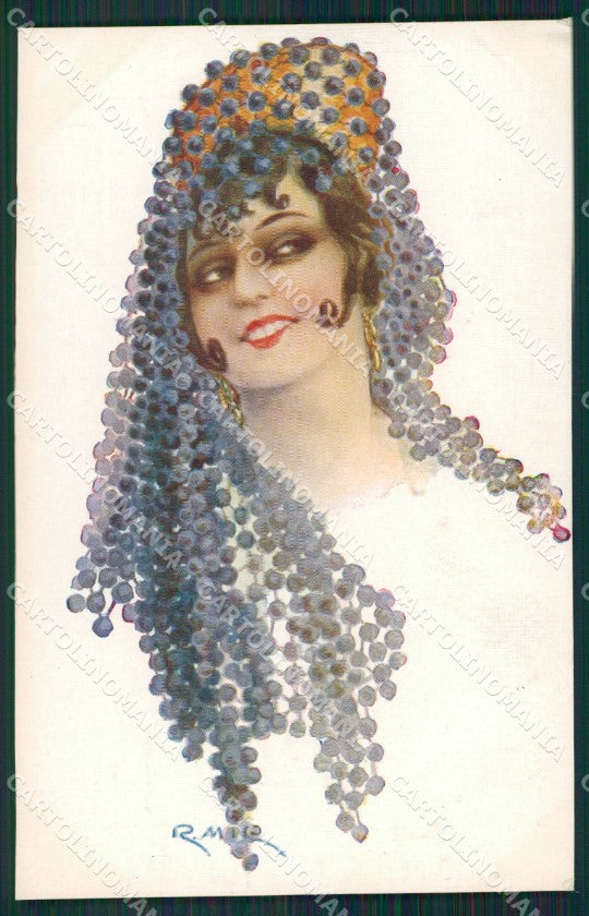 Mir Glamour Fashion Lady Hat Art Deco postcard cartolina KS4436 – fronte