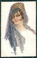 Mir Glamour Fashion Lady Hat Art Deco postcard cartolina KS4436 – fronte