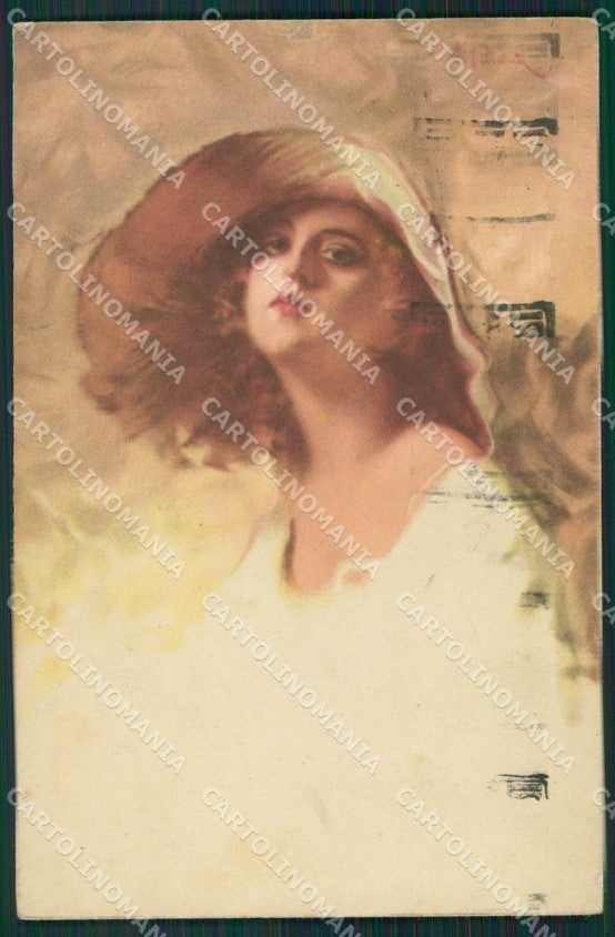 Palanti Glamour Fashion Lady Hat Art Deco postcard cartolina KS4453 – fronte