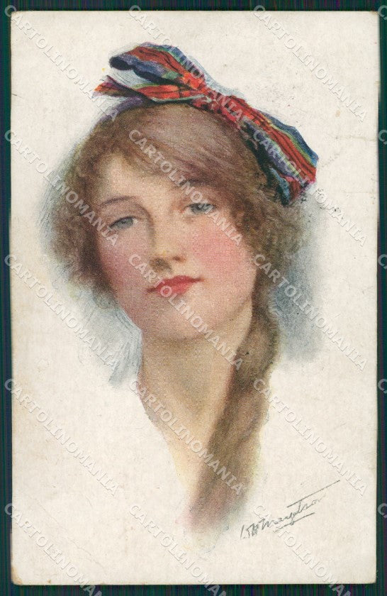 Glamour Fashion Lady Art Deco WRINKLES postcard cartolina KS4478 – fronte
