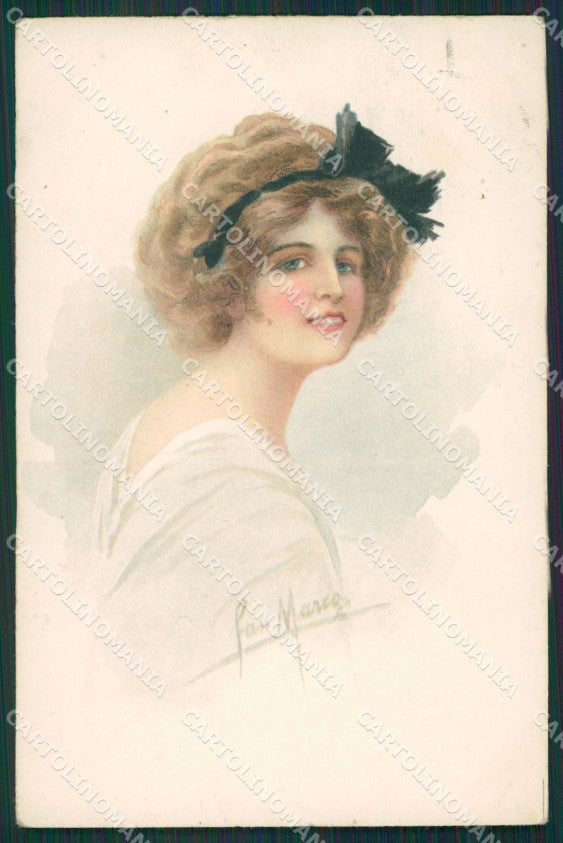 San Marco Glamour Fashion Lady Art Deco postcard cartolina KS4504 – fronte