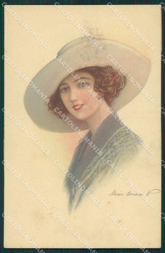 Glamour Fashion Lady Hat Art Deco postcard cartolina KS4512 – fronte