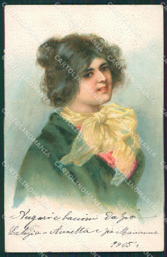 Glamour Fashion Lady Art Deco postcard cartolina KS4527 – fronte