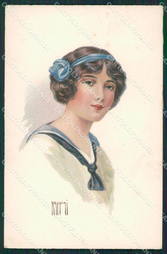 Rappini Glamour Fashion Lady Hat Art Deco postcard cartolina KS4535 – fronte