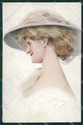 Peters Glamour Fashion Lady Hat Art Deco CREASE postcard cartolina KS4547 – fronte