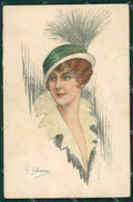 Salmoni Glamour Fashion Lady Hat Art Deco SPOT postcard cartolina KS4551 – fronte